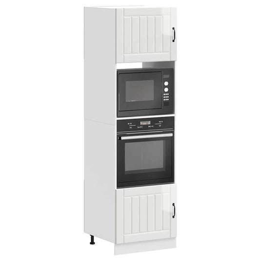 Armários forno 2pcs Lucca derivados madeira branco brilhante