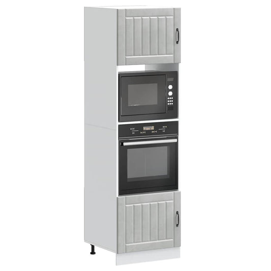 Armários forno 2pcs Lucca derivados madeira cinzento cimento