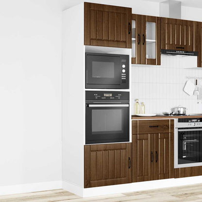 Armários forno 2 pcs Lucca derivados madeira carvalho castanho