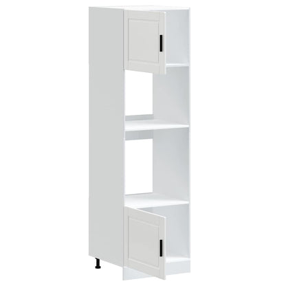 Armários forno 2 pcs Porto derivados de madeira branco