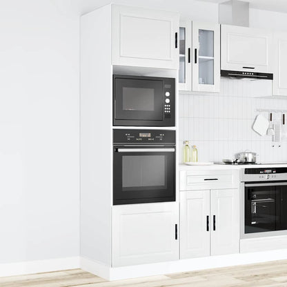Armários forno 2pcs Porto derivados de madeira branco brilhante