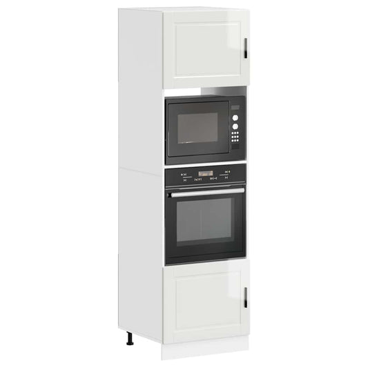 Armários forno 2pcs Porto derivados de madeira branco brilhante