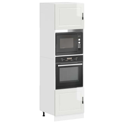 Armários forno 2pcs Porto derivados de madeira branco brilhante