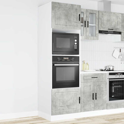 Armários forno 2pcs Porto derivados de madeira cinzento cimento