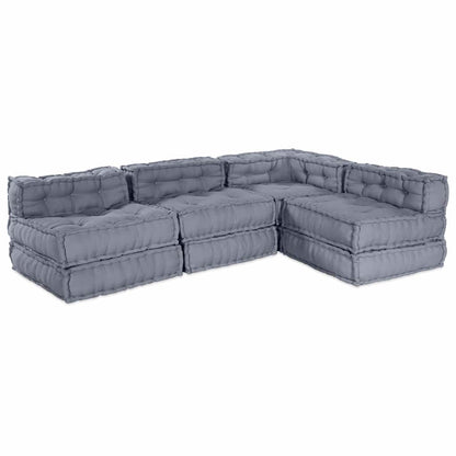 Sofá Modular Manual 4 pcs Cinzeto 70 x 70 x 56 cm tecido