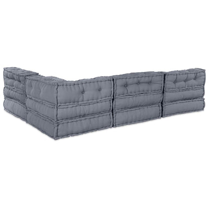 Sofá Modular Manual 4 pcs Cinzeto 70 x 70 x 56 cm tecido