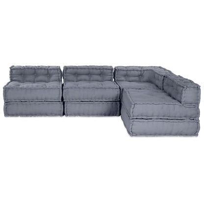 Sofá Modular Manual 4 pcs Cinzeto 70 x 70 x 56 cm tecido