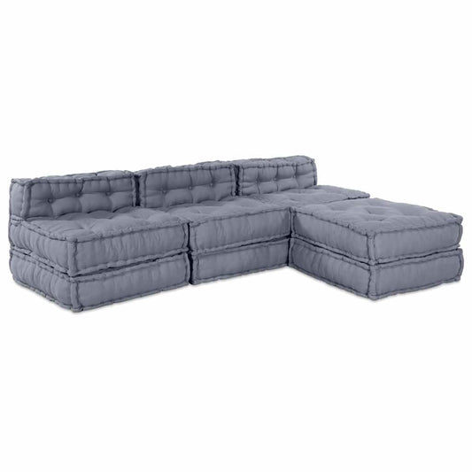 Sofá Modular Manual 4 pcs Cinzeto 70 x 70 x 56 cm tecido
