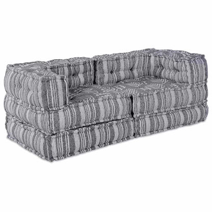 Sofá Modular Riscas Manual 2 pcs Cinzeto 70 x 70 x 54 cm tecido