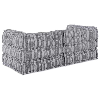 Sofá Modular Riscas Manual 2 pcs Cinzeto 70 x 70 x 54 cm tecido