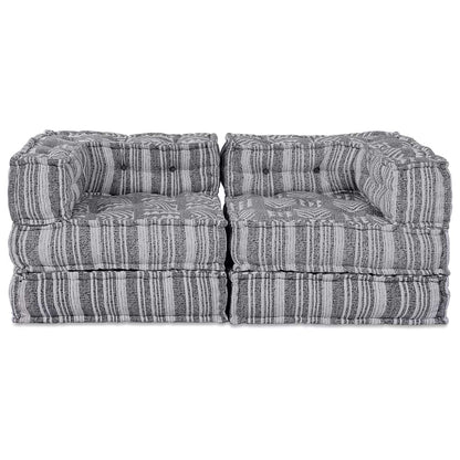 Sofá Modular Riscas Manual 2 pcs Cinzeto 70 x 70 x 54 cm tecido