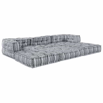 Sofá Modular Riscas 3 pcs Cinzento-claro 70 x 70 x 56 cm tecido