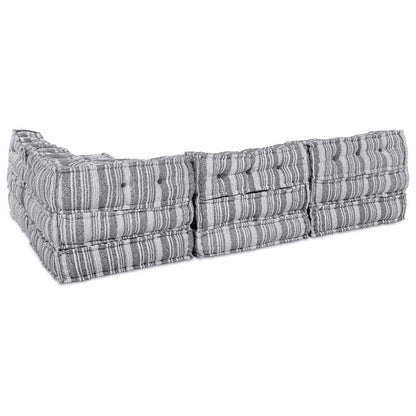 Sofá Modular Riscas 4 pcs Cinzento-claro 70 x 70 x 56 cm tecido