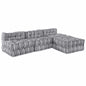 Sofá Modular Riscas 4 pcs Cinzento-claro 70 x 70 x 56 cm tecido