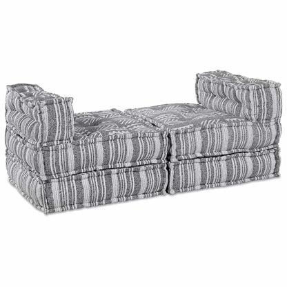 Sofá Modular Riscas 4 pcs Cinzento-claro 70 x 70 x 56 cm tecido