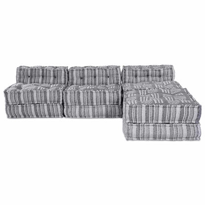 Sofá Modular Riscas 4 pcs Cinzento-claro 70 x 70 x 56 cm tecido