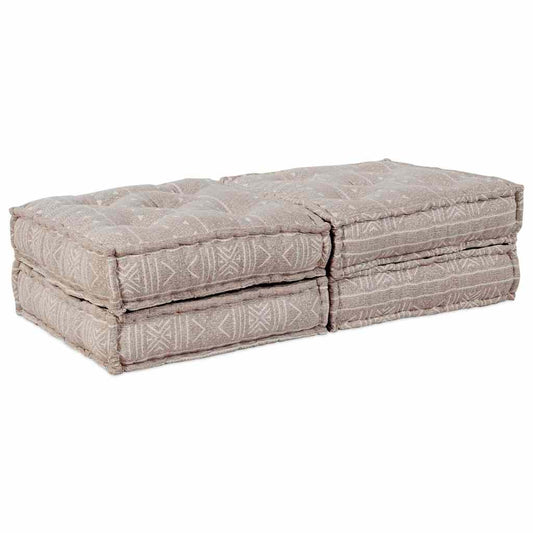 Sofá Modular Manual 2 pcs Castanho-claro 70 x 70 x 36 cm tecido