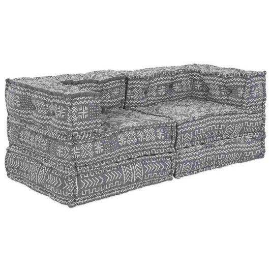 Sofá Modular Manual 2 pcs Cinzento-claro 70 x 70 x 56 cm tecido