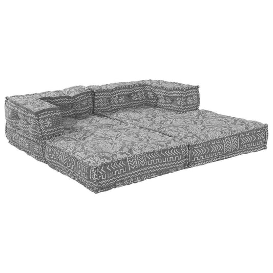 Sofá Modular Manual 2 pcs Cinzento-claro 70 x 70 x 56 cm tecido