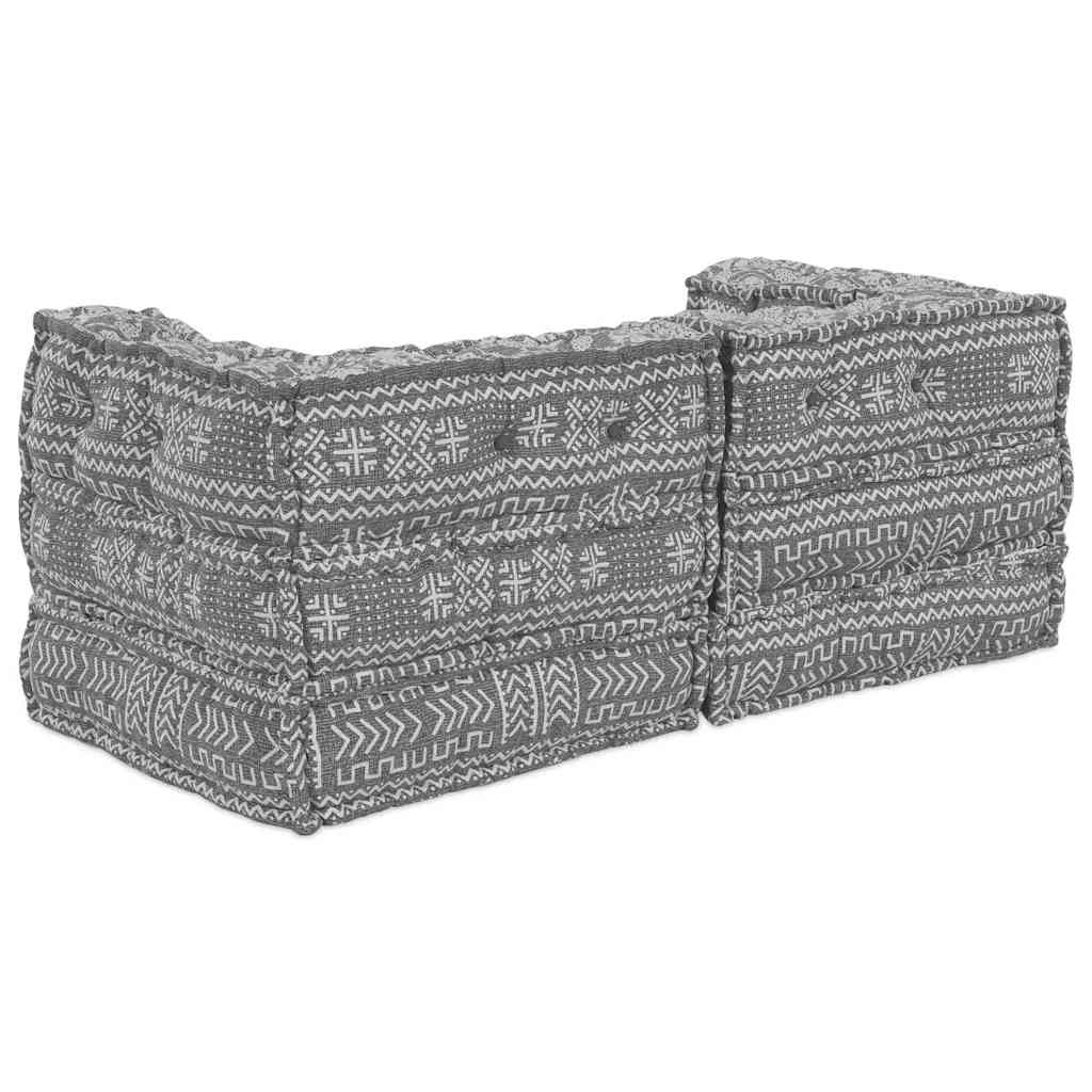 Sofá Modular Manual 2 pcs Cinzento-claro 70 x 70 x 56 cm tecido