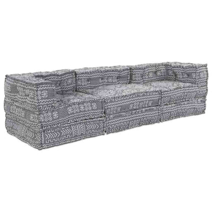 Sofá Modular Manual 3 pcs Cinzento-claro 70 x 70 x 56 cm tecido
