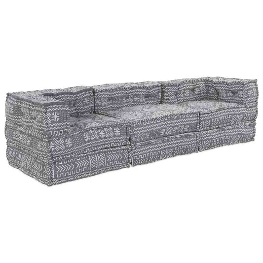 Sofá Modular Manual 3 pcs Cinzento-claro 70 x 70 x 56 cm tecido