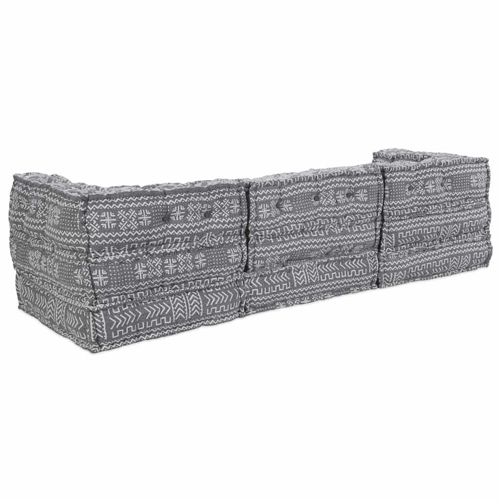 Sofá Modular Manual 3 pcs Cinzento-claro 70 x 70 x 56 cm tecido