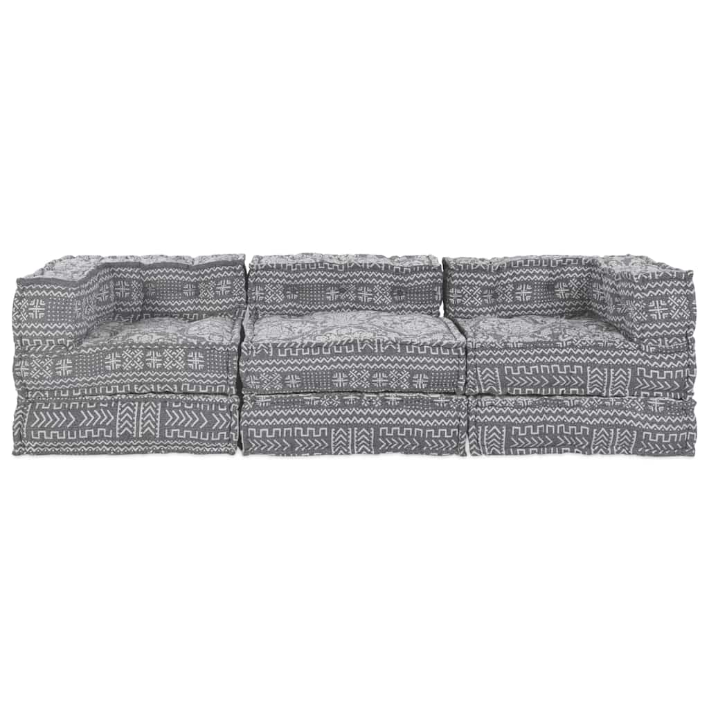 Sofá Modular Manual 3 pcs Cinzento-claro 70 x 70 x 56 cm tecido