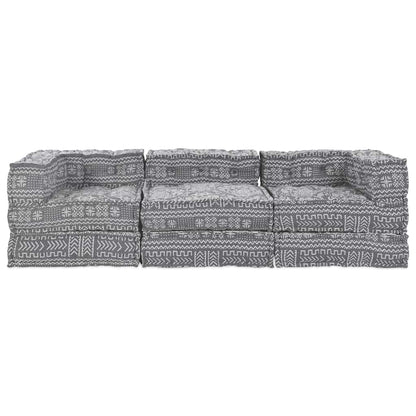 Sofá Modular Manual 3 pcs Cinzento-claro 70 x 70 x 56 cm tecido