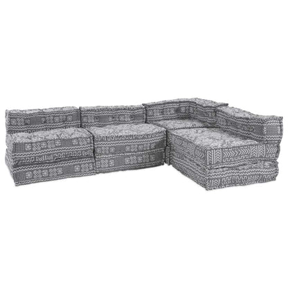 Sofá Modular Manual 4 pcs Cinzento-claro 70 x 70 x 56 cm tecido
