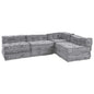 Sofá Modular Manual 4 pcs Cinzento-claro 70 x 70 x 56 cm tecido