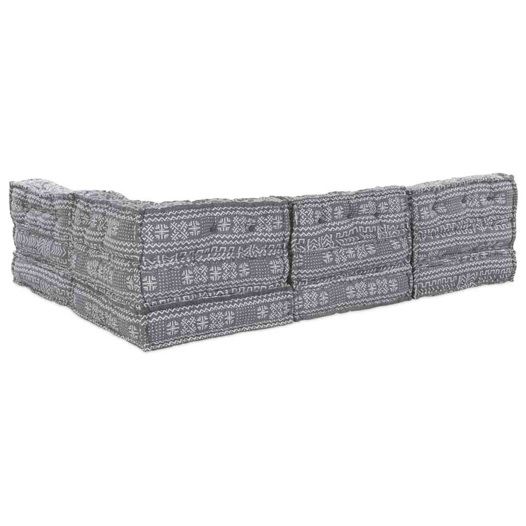 Sofá Modular Manual 4 pcs Cinzento-claro 70 x 70 x 56 cm tecido
