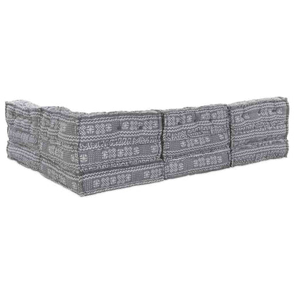 Sofá Modular Manual 4 pcs Cinzento-claro 70 x 70 x 56 cm tecido