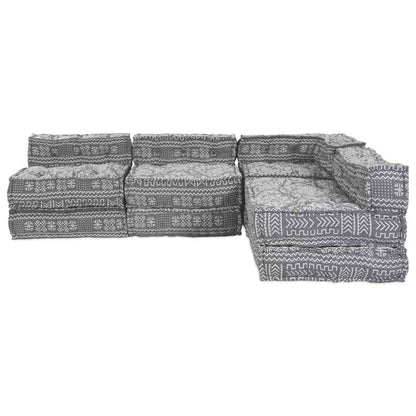Sofá Modular Manual 4 pcs Cinzento-claro 70 x 70 x 56 cm tecido