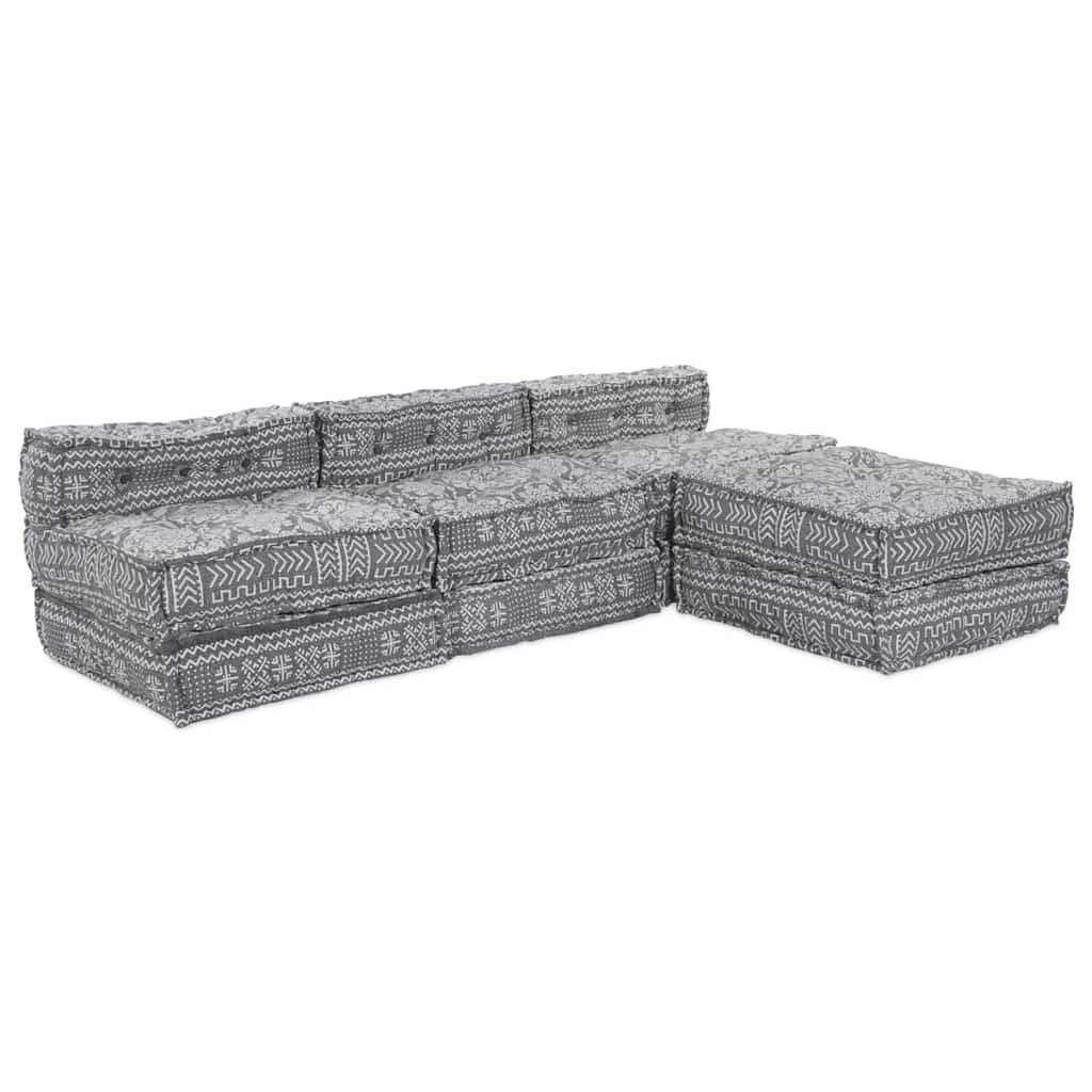 Sofá Modular Manual 4 pcs Cinzento-claro 70 x 70 x 56 cm tecido