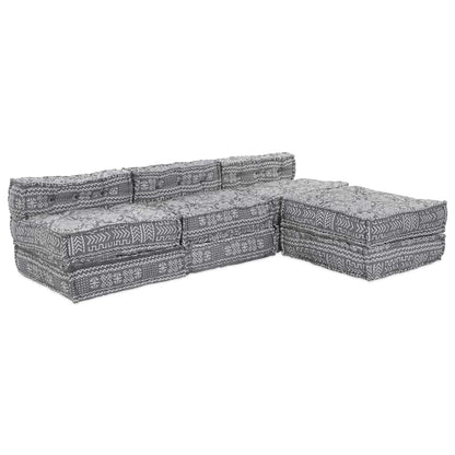 Sofá Modular Manual 4 pcs Cinzento-claro 70 x 70 x 56 cm tecido
