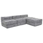 Sofá Modular Manual 4 pcs Cinzento-claro 70 x 70 x 56 cm tecido