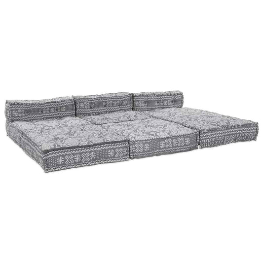 Sofá Modular Manual 4 pcs Cinzento-claro 70 x 70 x 56 cm tecido