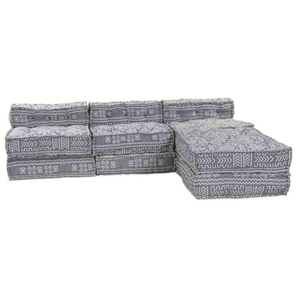 Sofá Modular Manual 4 pcs Cinzento-claro 70 x 70 x 56 cm tecido