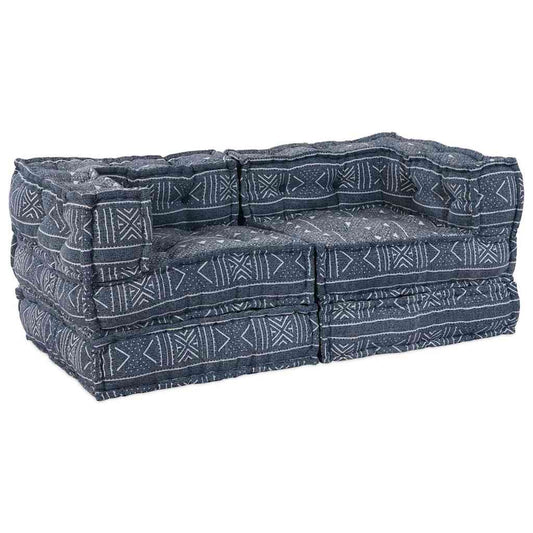 Sofá Modular Geométrico 2 pcs Índigo 70 x 70 x 56 cm tecido