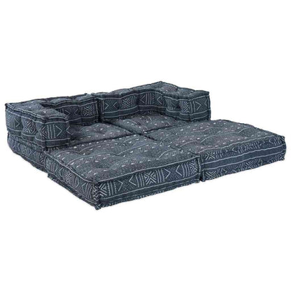 Sofá Modular Geométrico 2 pcs Índigo 70 x 70 x 56 cm tecido