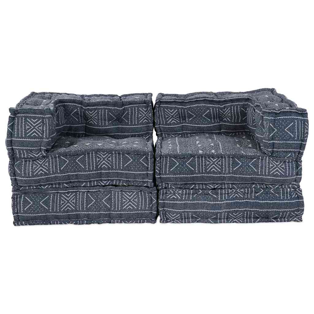 Sofá Modular Geométrico 2 pcs Índigo 70 x 70 x 56 cm tecido