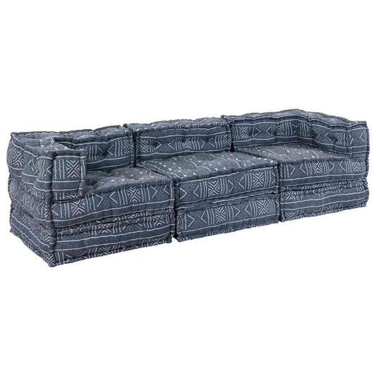Sofá Modular Geométrico 3 pcs Índigo 70 x 70 x 56 cm tecido