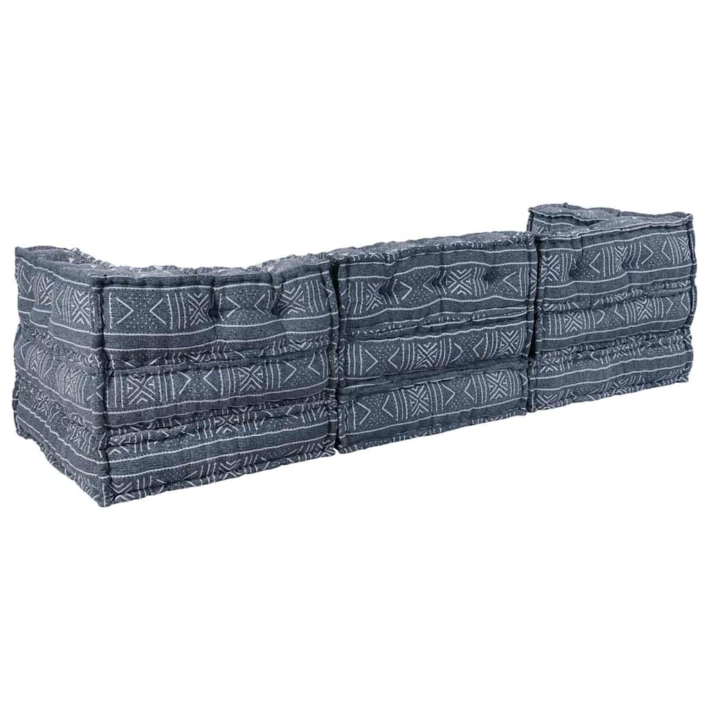 Sofá Modular Geométrico 3 pcs Índigo 70 x 70 x 56 cm tecido