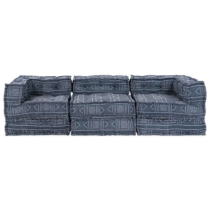 Sofá Modular Geométrico 3 pcs Índigo 70 x 70 x 56 cm tecido