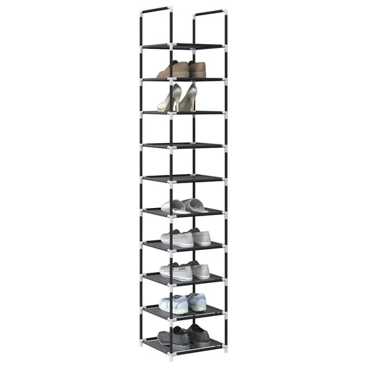Sapateira 10 camadas 33x33x174 cm tecido não tecido preto