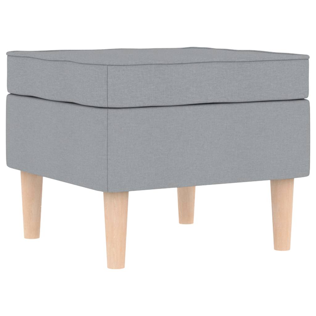 Poltrona com apoio de pés tecido cinzento-claro