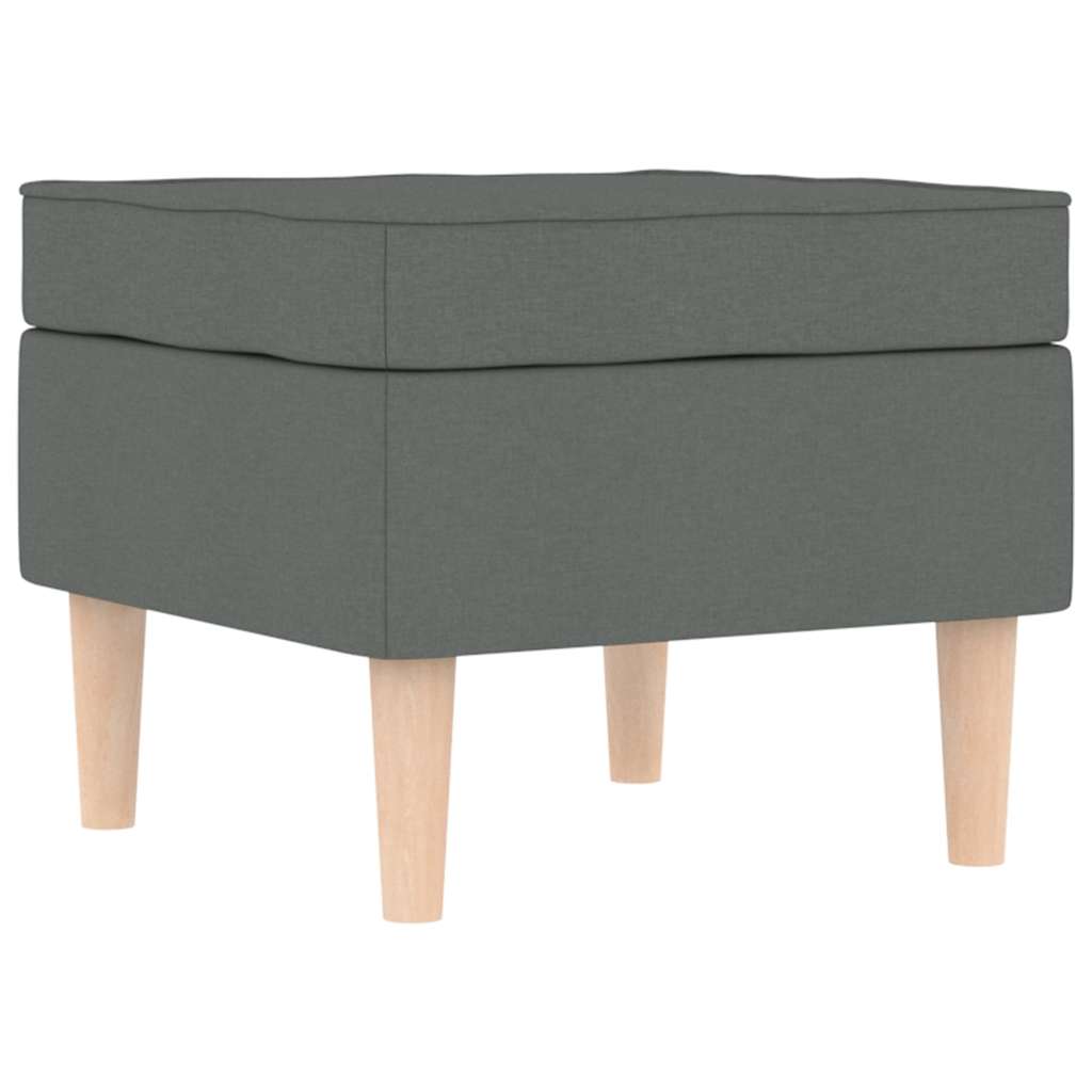 Poltrona com apoio de pés tecido cinzento-escuro