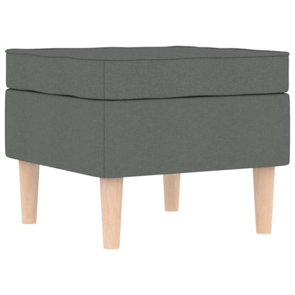 Poltrona com apoio de pés tecido cinzento-escuro