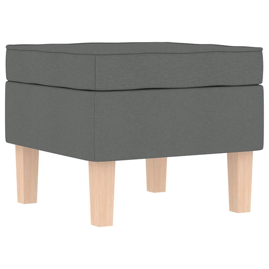 Cadeira de baloiço com banco p/ pés tecido cinzento-escuro